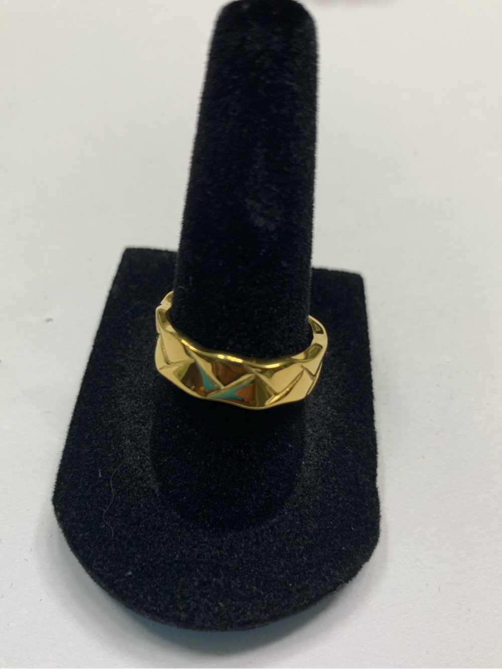 Gold Tone Geometric Band Ring Size 7 Women Jewelry New